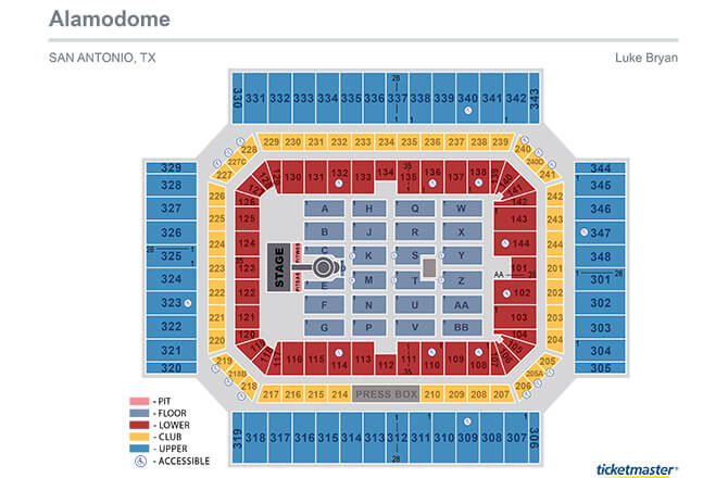 Alamodome Concert Seating Chart