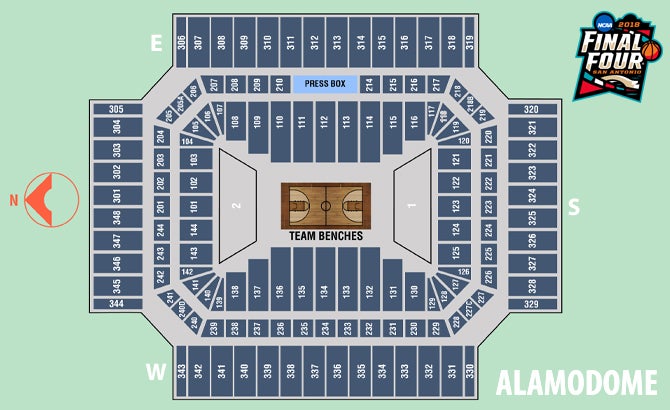 Alamodome Seating Chart Final Four